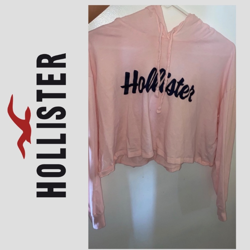 Hollister Pink boyfriend tee crop sweatshirt S